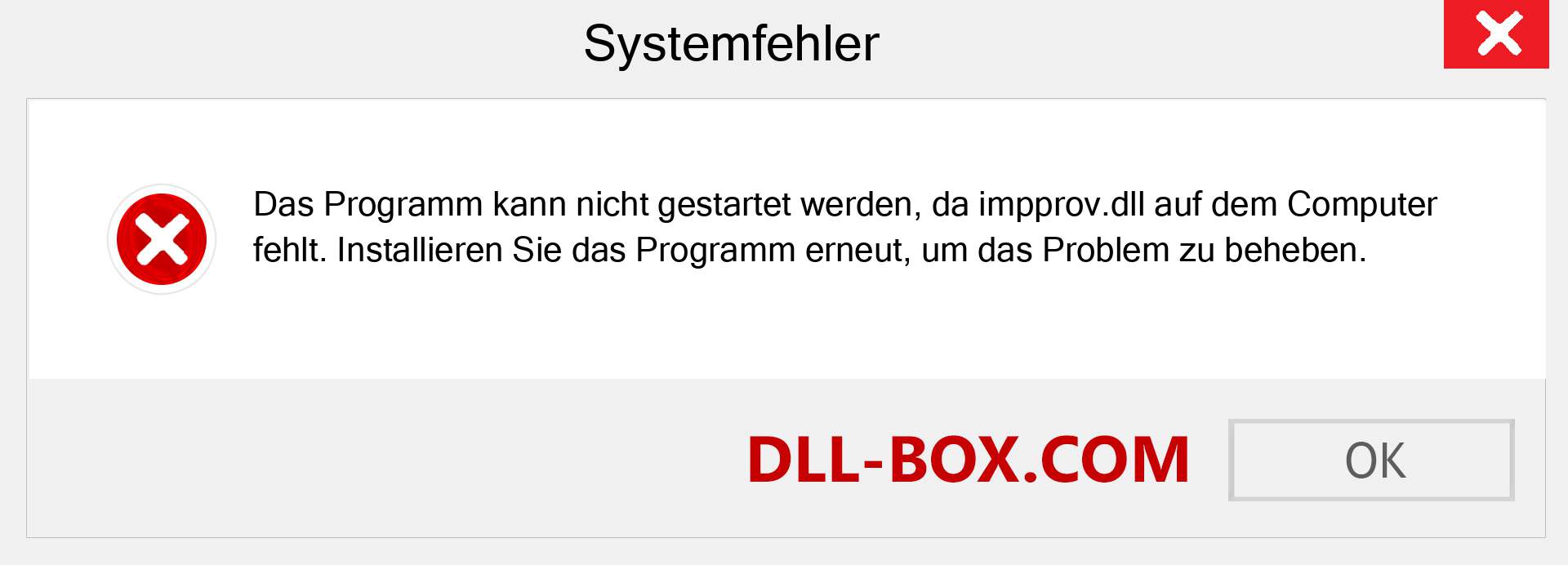 impprov.dll-Datei fehlt?. Download für Windows 7, 8, 10 - Fix impprov dll Missing Error unter Windows, Fotos, Bildern